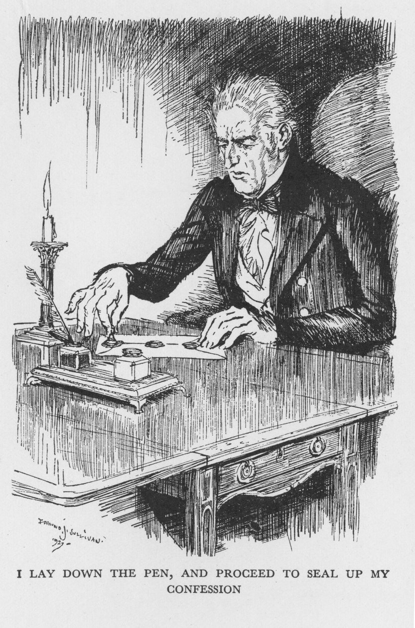 Scene from The Strange Case of Dr Jekyll and Mr Hyde by Robert Louis Stevenson by Edmund Joseph Sullivan