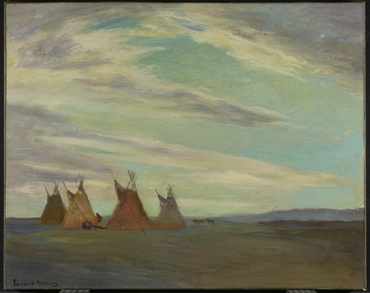 Indian Encampment on Prairie by Edmund Montague Morris
