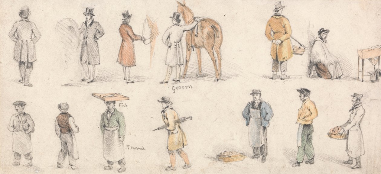 Studies of Tradesmen and Grooms by Edmund Thomas Parris
