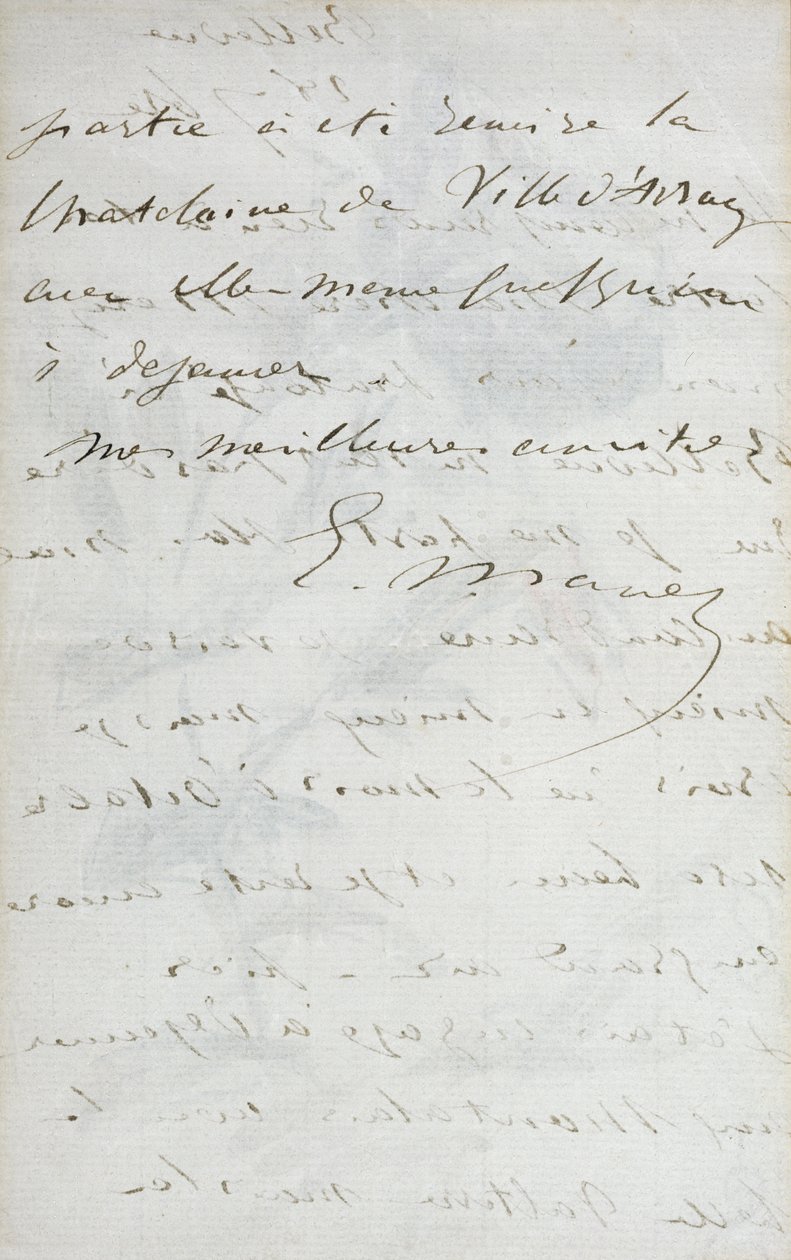 2nd Page of a Letter from the Painter Manet to His Friend and Model, Mery Laurent by Édouard Manet