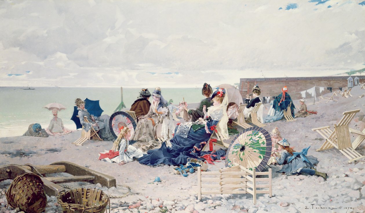 Beach at Yport by Edouard Toudouze