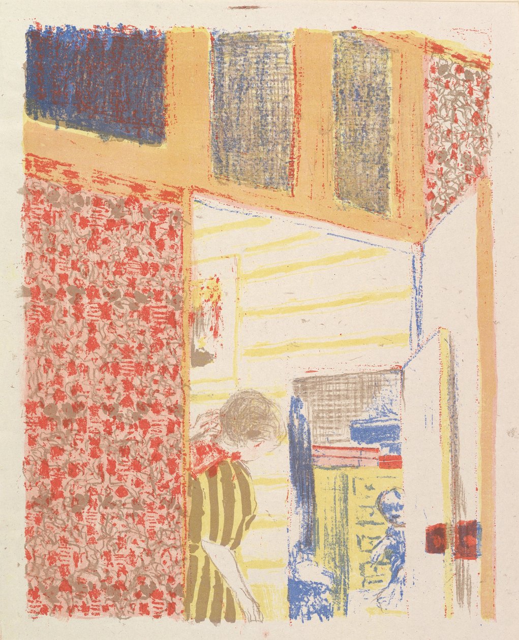 Interior with Pink Wallpaper III (from the series Landscapes and Interiors) by Edouard Vuillard