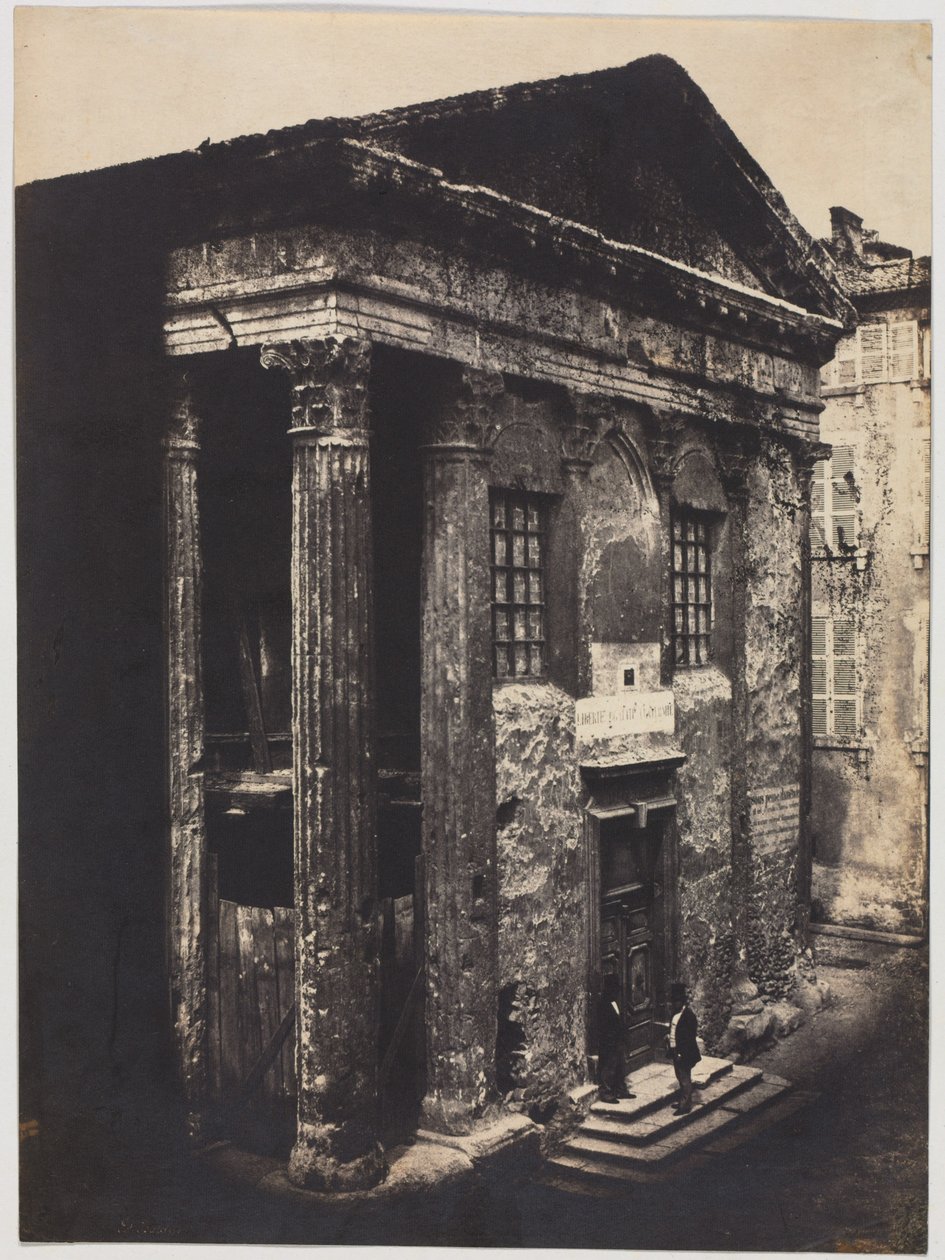 Façade, Temple of Augustus and Livia, Vienne by Édouard Baldus