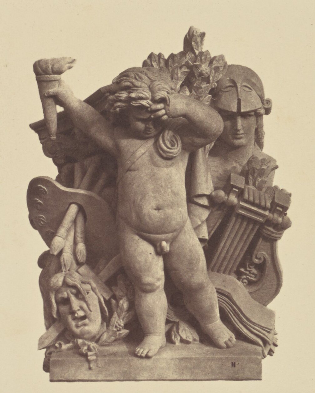 Les Beaux-arts, Sculpture by Nicolas Guillemin, Decoration of the Louvre, Paris by Édouard Baldus
