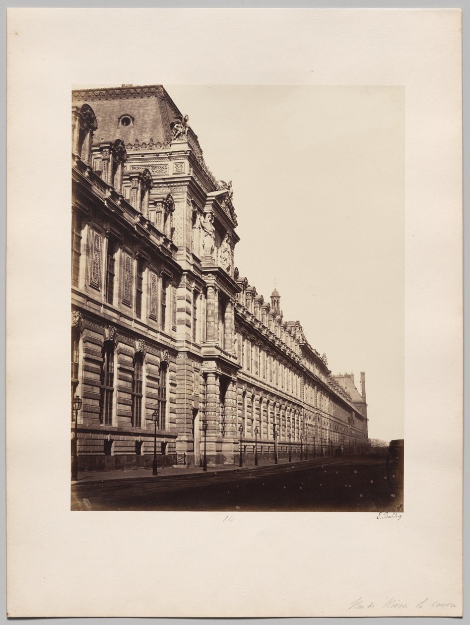 Louvre, Façade on Rue de Rivoli, Paris by Édouard Baldus