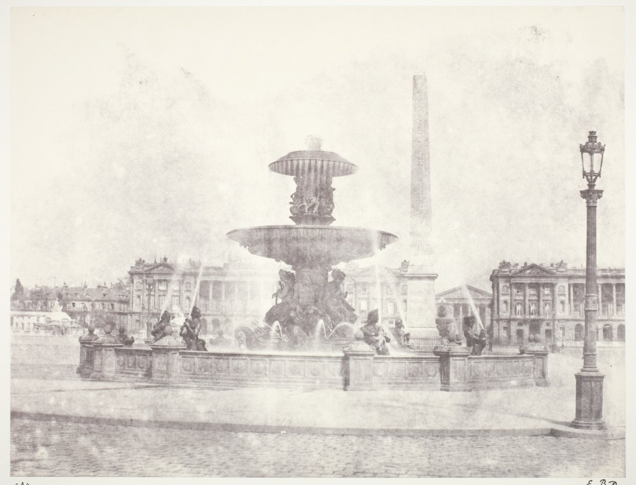 Fountain, Place de la Concorde, Paris by Edouard Denis Baldus