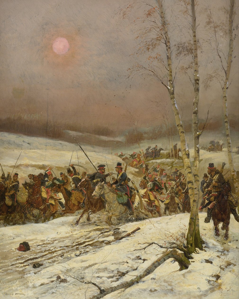Cossacks Attacking a squadron of the Guards of Honour by Jean Baptiste Edouard Detaille
