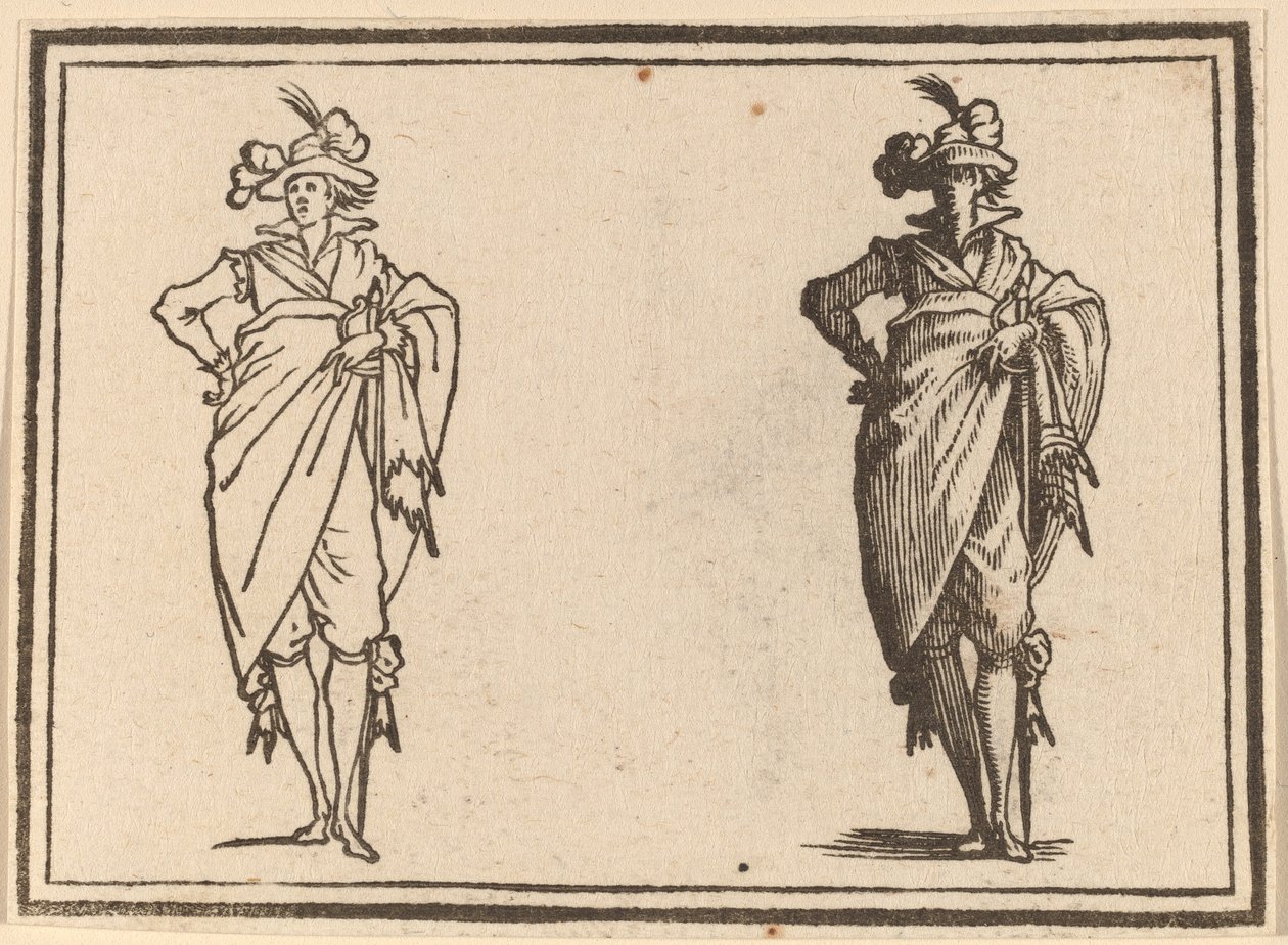 Gentleman Viewed from the Front with Hand on Hips by Edouard Eckman after Jacques Callot