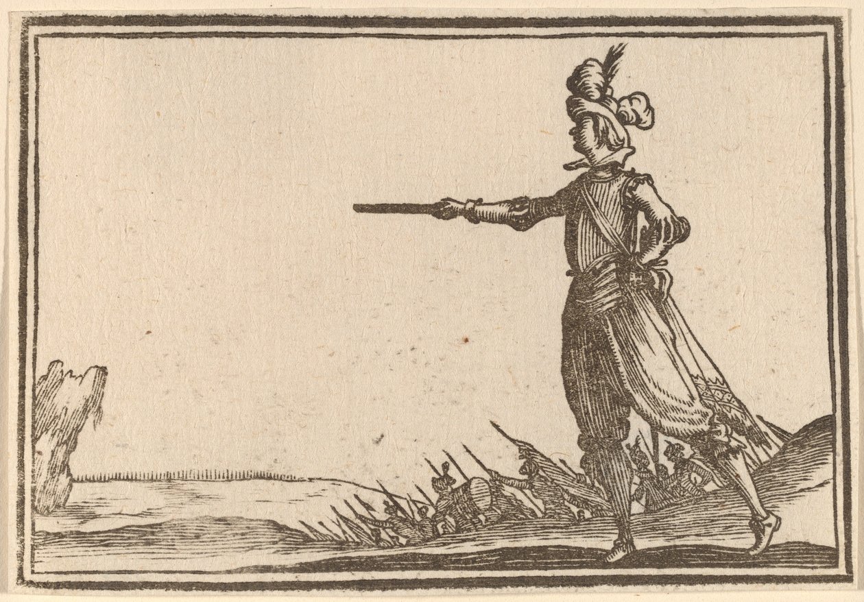 Military Commander on Foot by Edouard Eckman after Jacques Callot