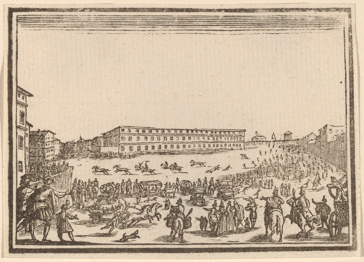 Piazza Near the Porta al Prato by Edouard Eckman after Jacques Callot