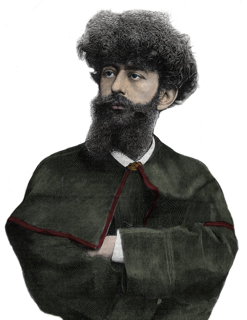 The Sar Merodack Josephin Peladan, Pseudonym of Josephin Peladan, French Writer and Occultist (Engraving by Navellier in The Illustrous Journal, 1892) by Edouard Felicien Eugene Navellier