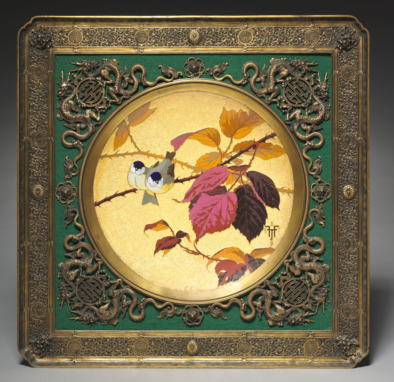 Wall Charger Depicting Two Birds by Edouard Lievre