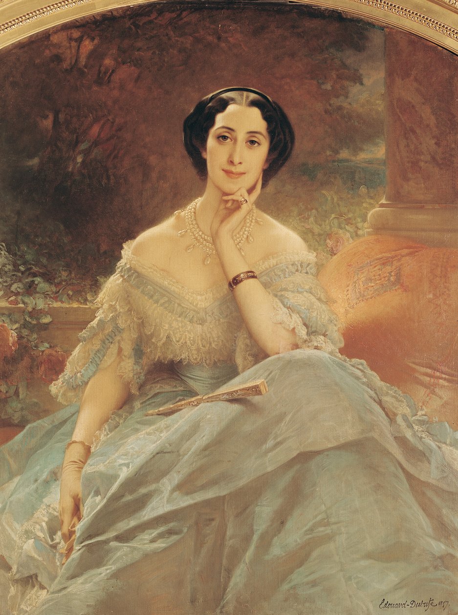 Portrait of the Countess of Hallez-Claparede, 1857 by Edouard Louis Dubufe