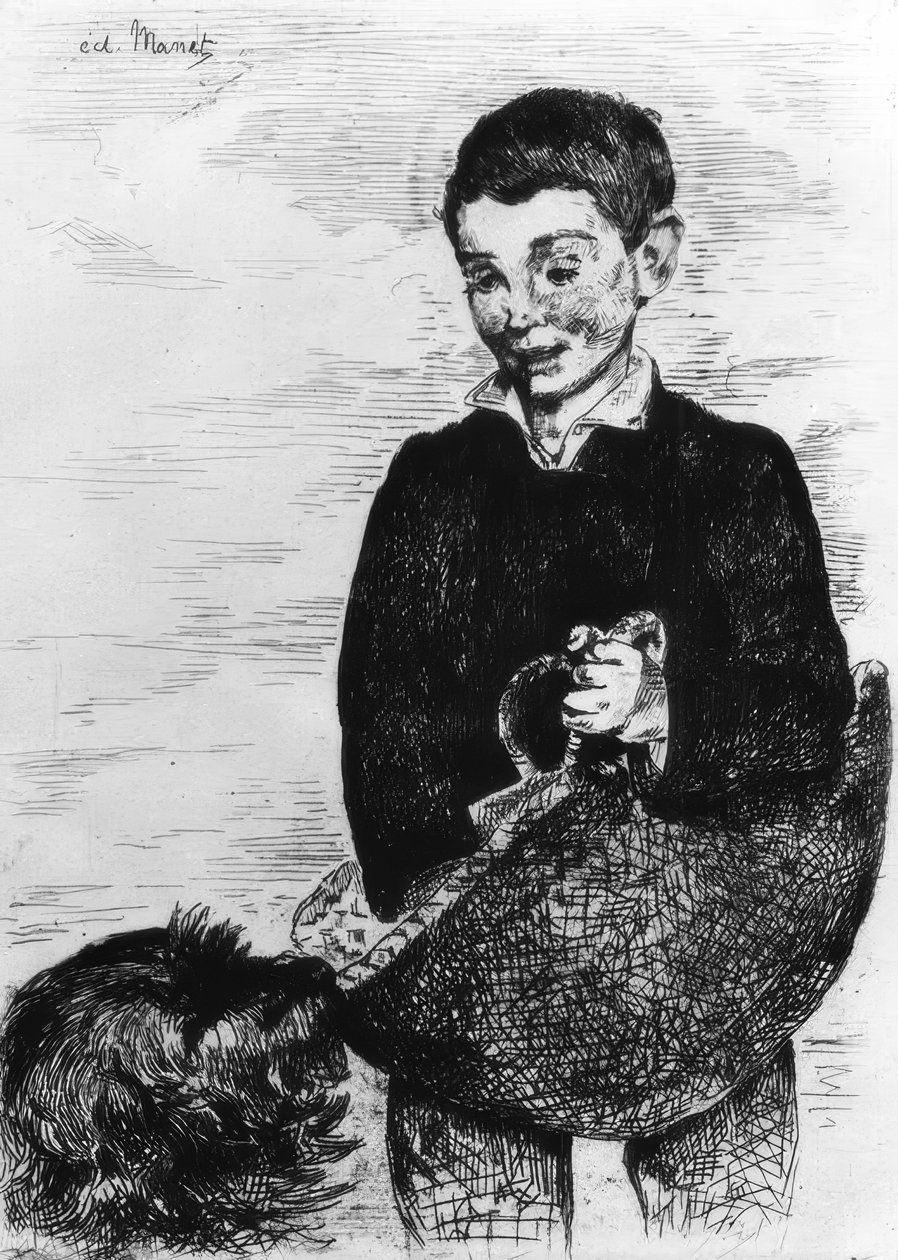 Boy with Dog by Édouard Manet