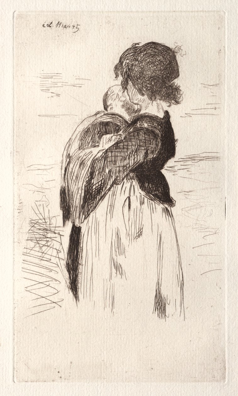 The Little Girl Holding a Baby by Édouard Manet
