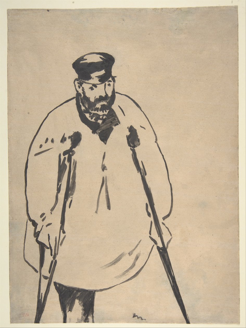 A Man on Crutches by Édouard Manet