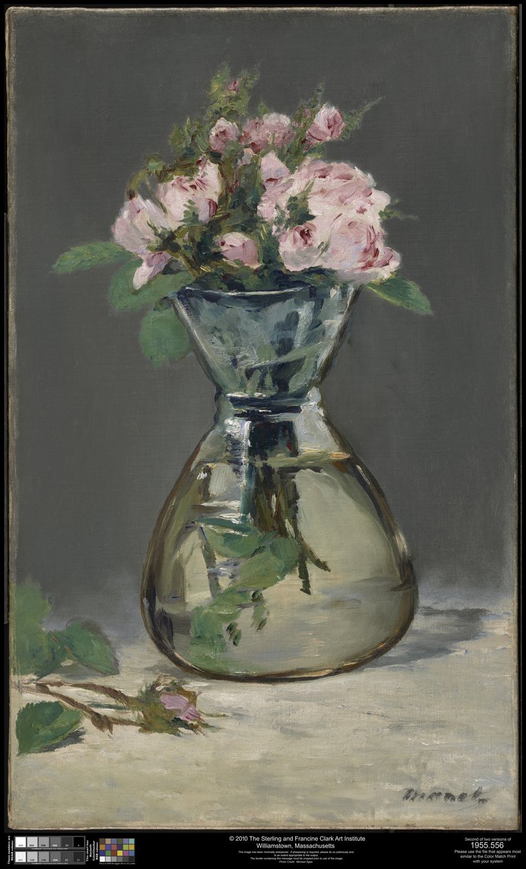Moss Roses in a Vase by Édouard Manet