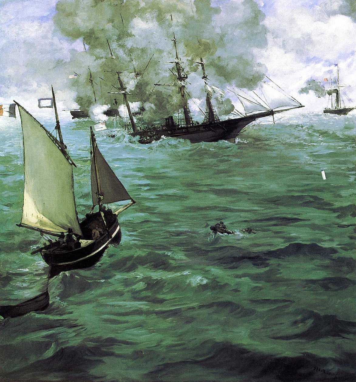 The Battle of the Kearsarge and the Alabama by Édouard Manet