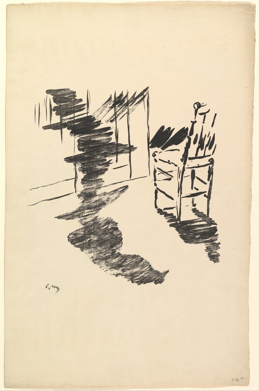 The Shadow that Lies Floating on the Floor. Illustration to The Raven by Edgar Allan Poe, 1875 by Édouard Manet