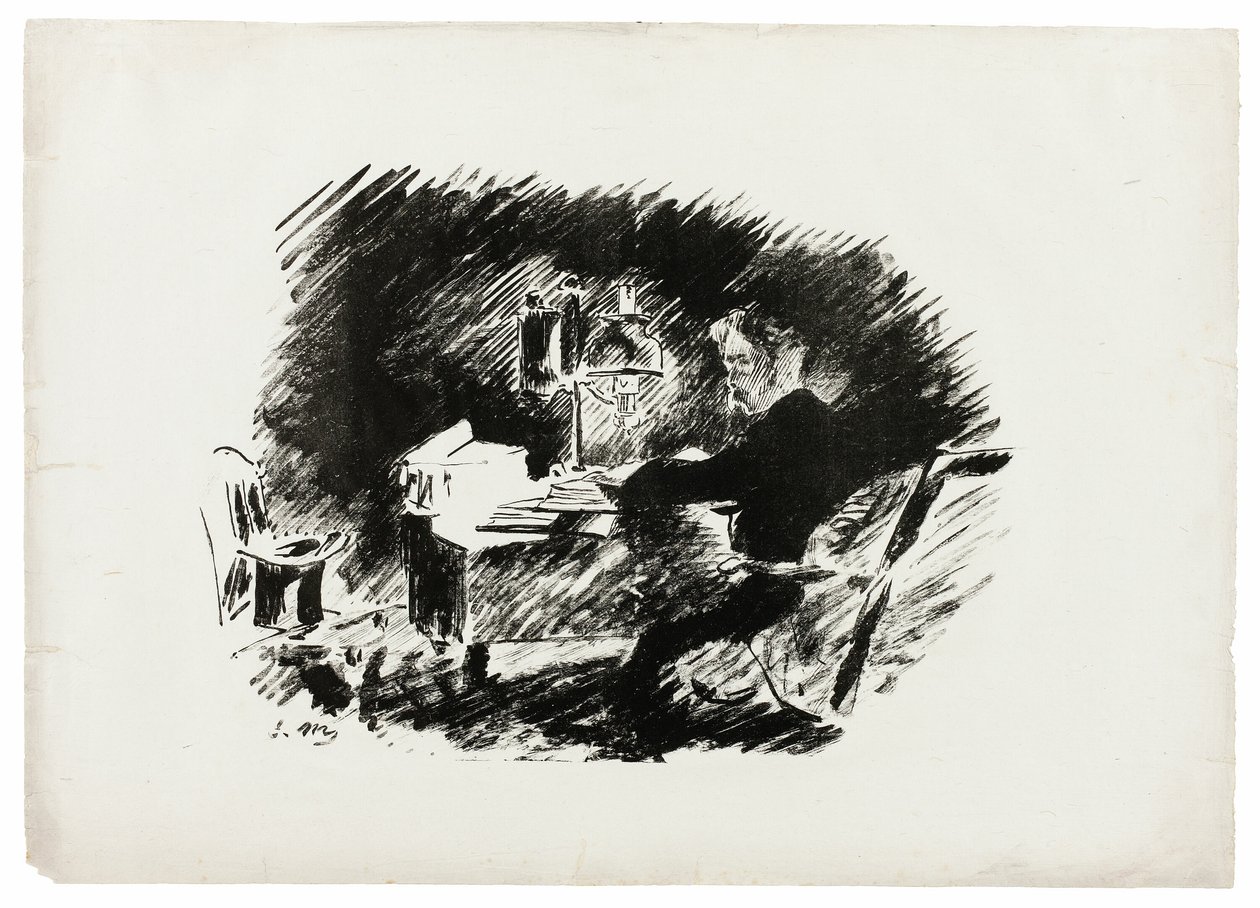 Under the Lamp, from The Raven by Édouard Manet