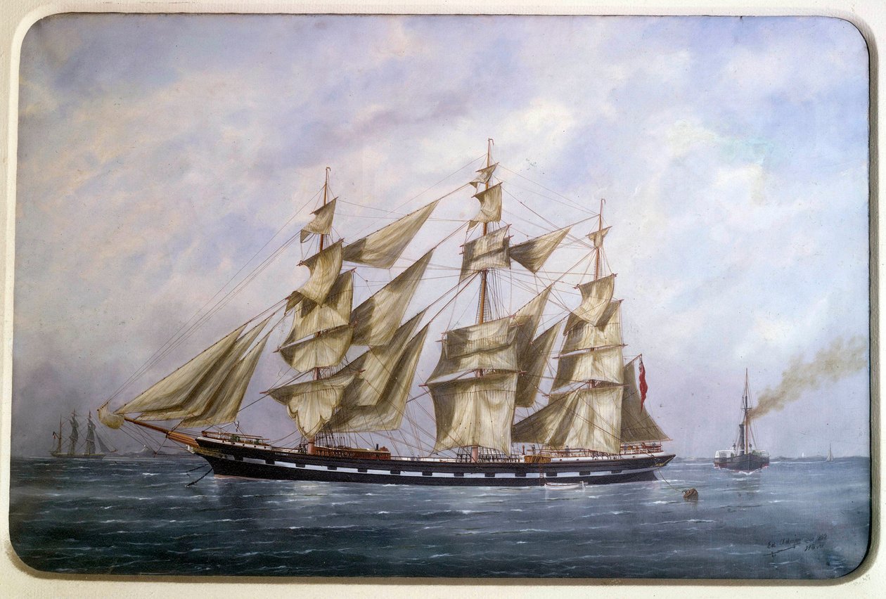 The Rossdhu, three English matts with dry sailing by Edouard Marie Adam