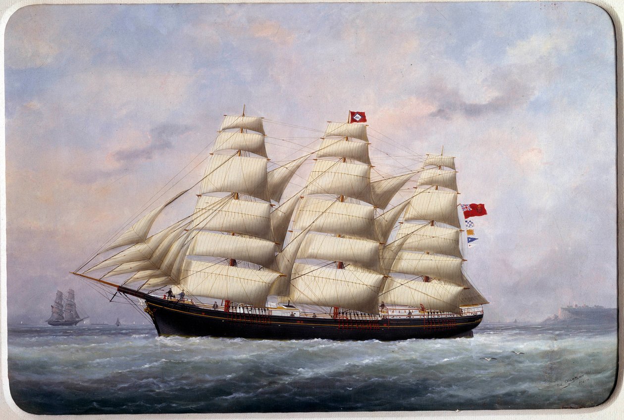 The sailboat William Lawrence by Edouard Marie Adam