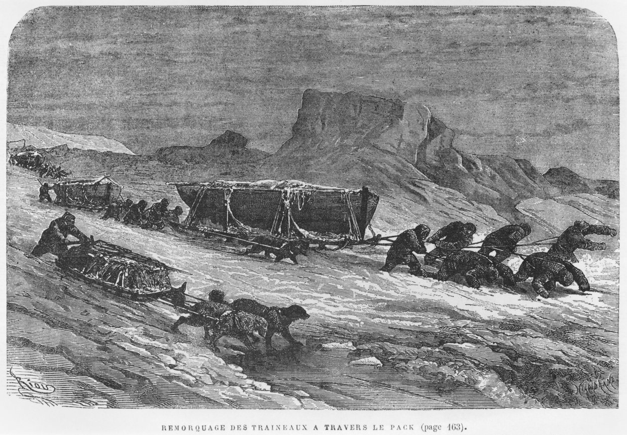 Pulling the Sledges Through the Pack Ice, Illustration from 