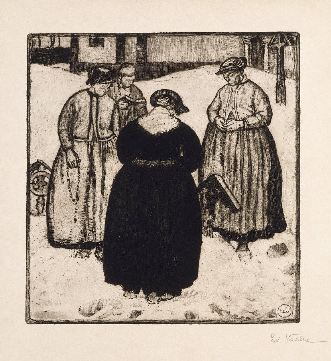 Around a Grave by Edouard Vallet