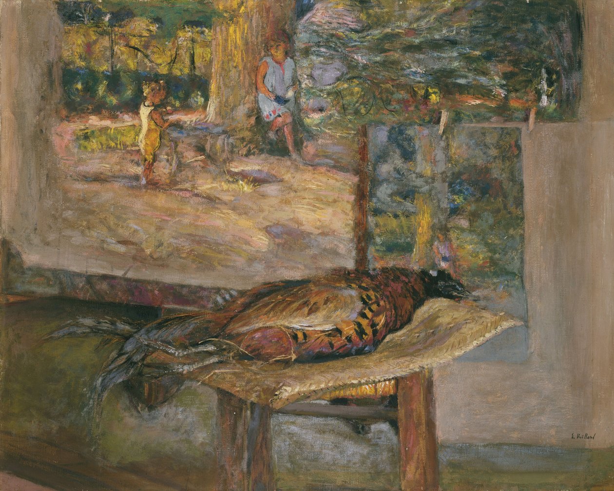 Interior with Paintings and a Pheasant by Edouard Vuillard