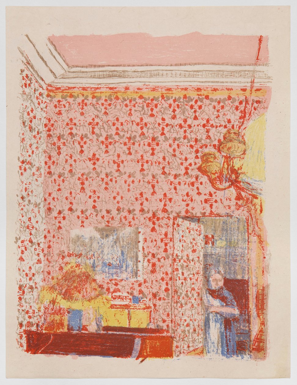 Interior with Pink Wallpaper I, from the series “Landscapes and Interiors” by Edouard Vuillard