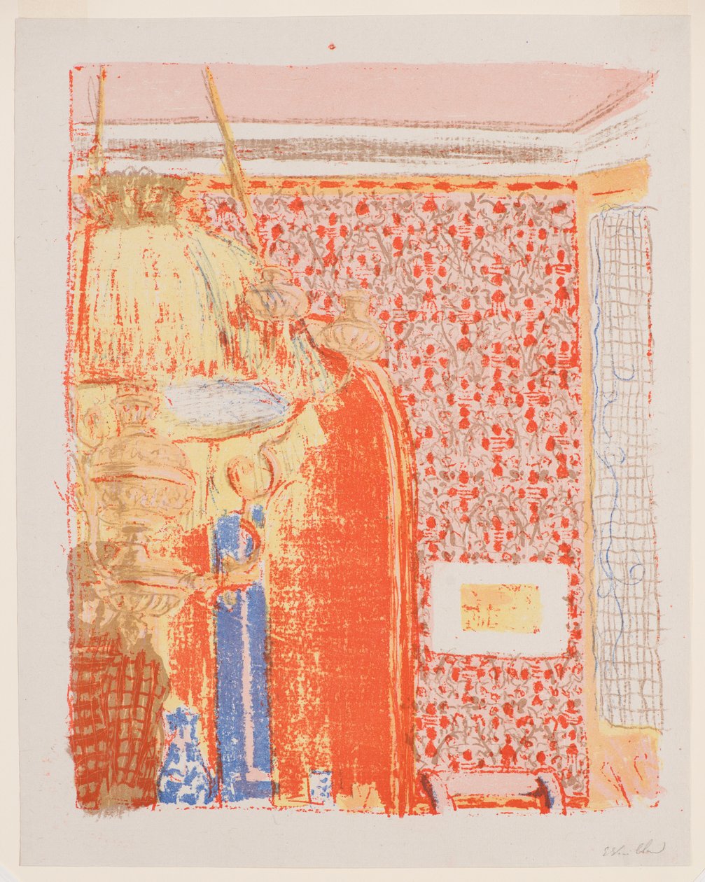 Landscapes and Interiors: Interior with Pink Wallpaper II by Edouard Vuillard