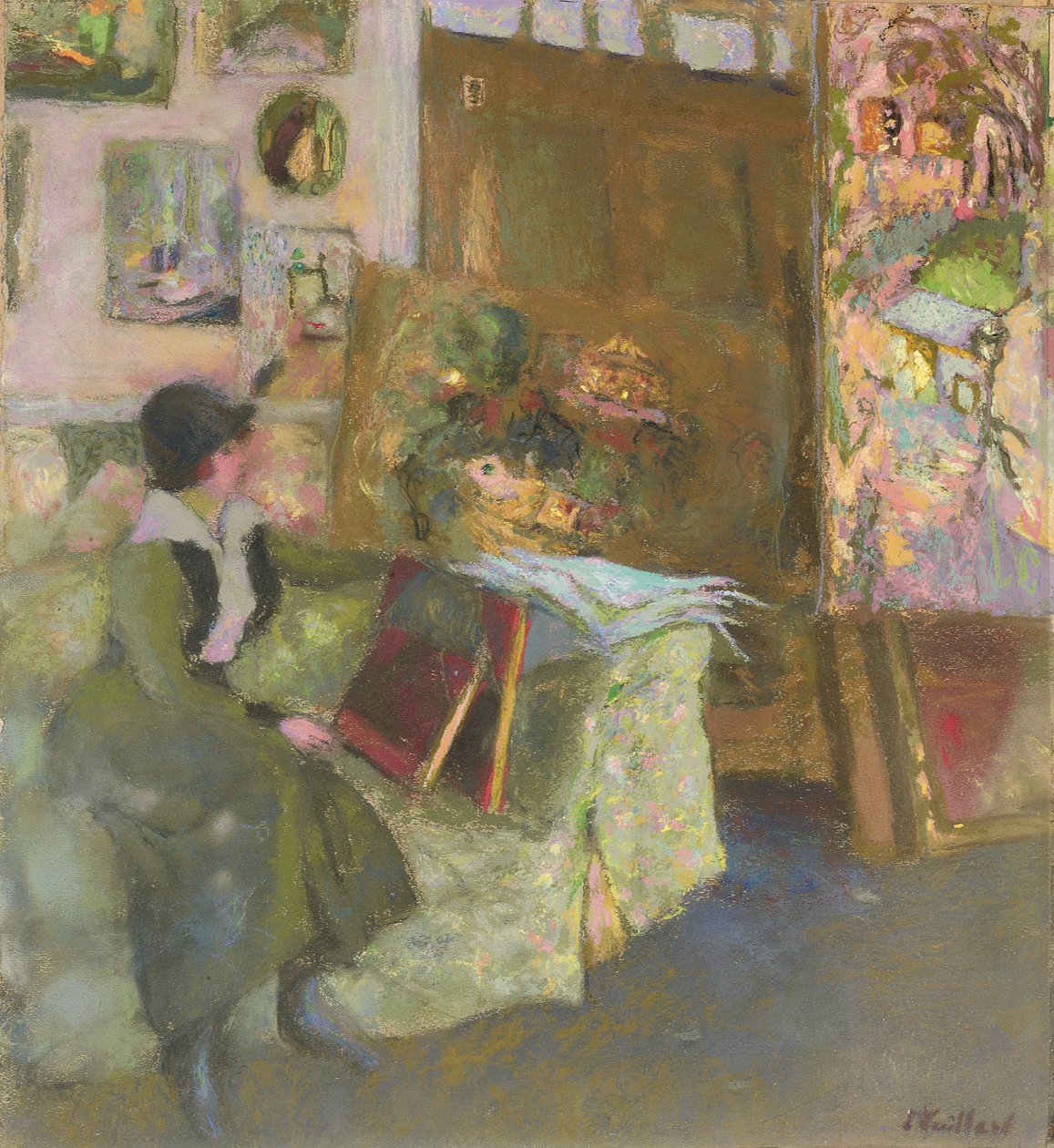 Model on a Green Couch by Edouard Vuillard