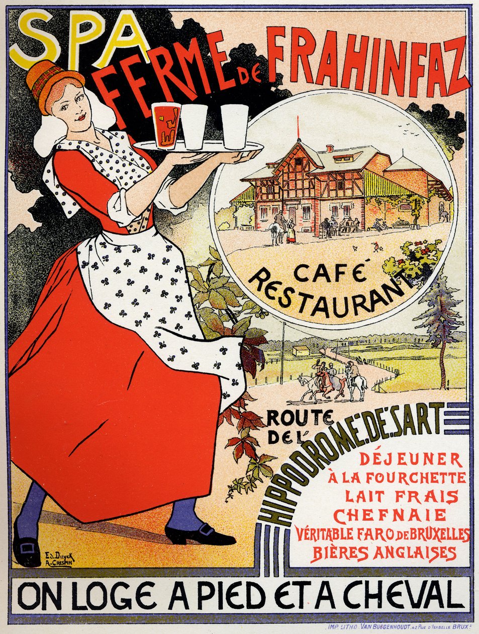 Cafe Frahinfaz Farm Advertisement by Edouard and Crespin Adolphe (1859 1944) Duyck