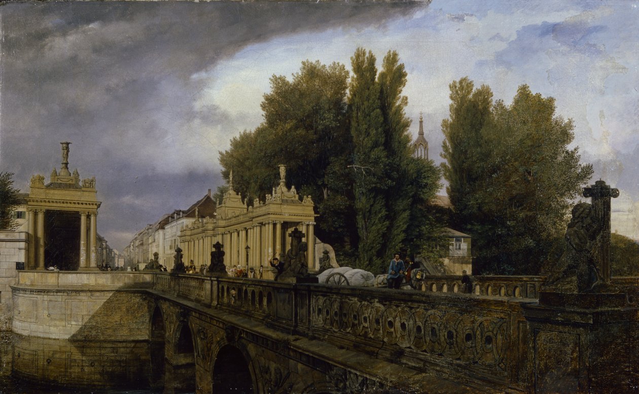 The Konigsbrucke on Konigsstrasse, Berlin, 1835 by Johann Philipp Eduard Gartner