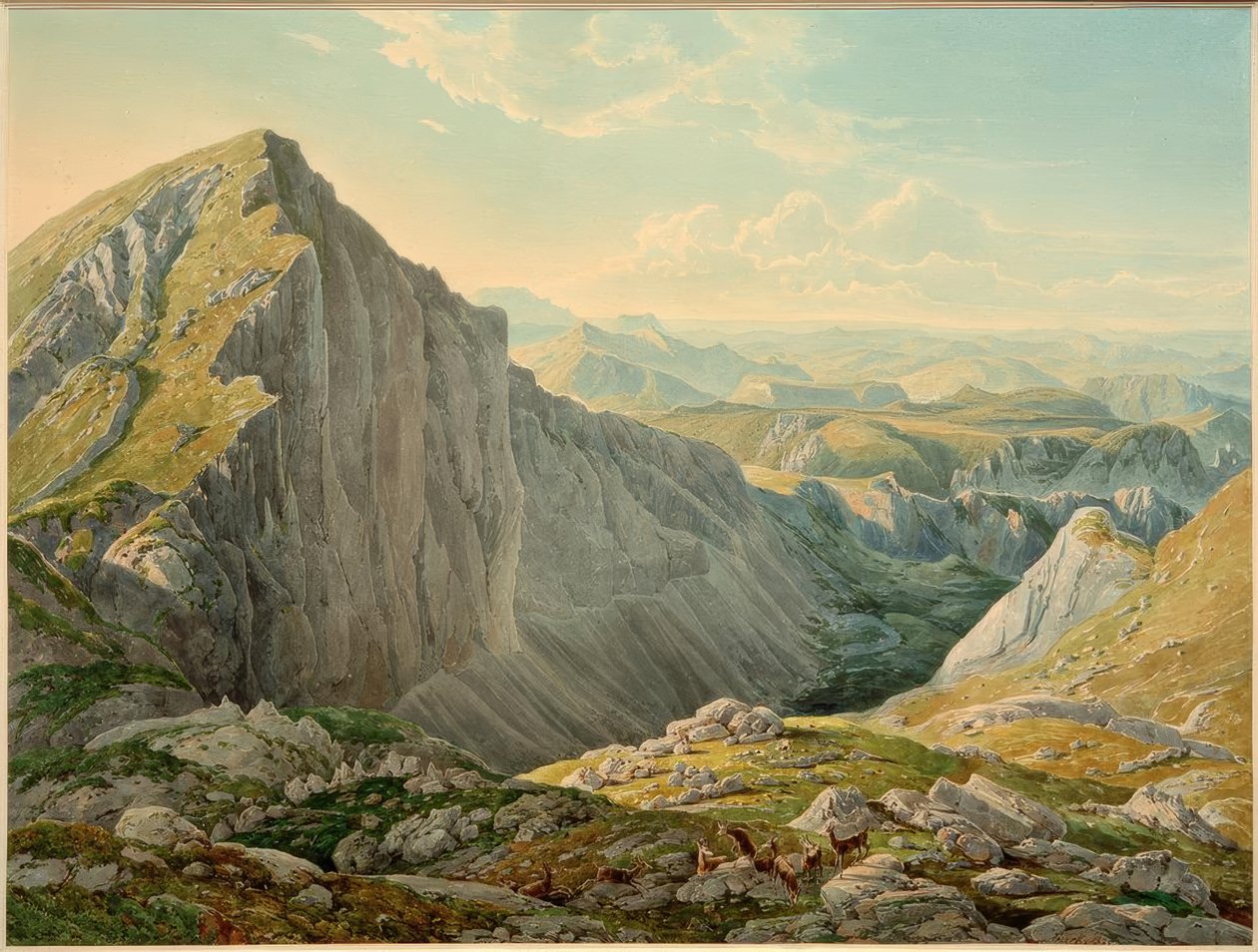 The Great Höllstein with the View Towards Mariazell by Eduard Gurk