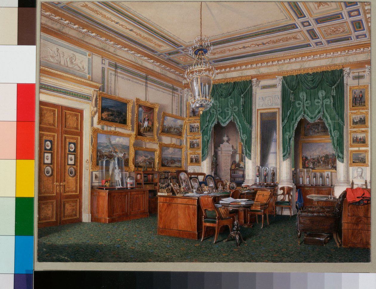 Interiors of the Winter Palace: The Study of Emperor Alexander II by Eduard Hau