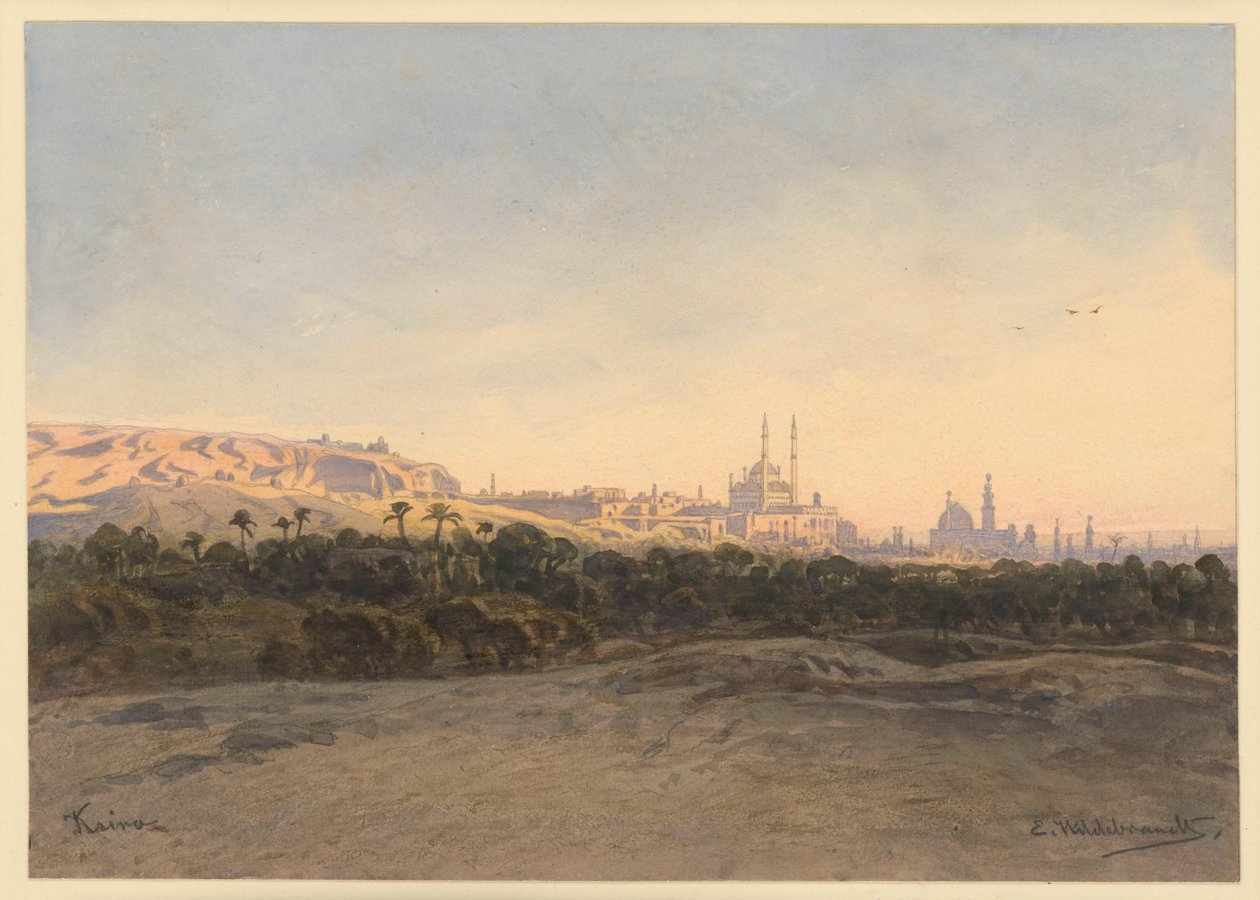 View of Cairo by Eduard Hildebrandt