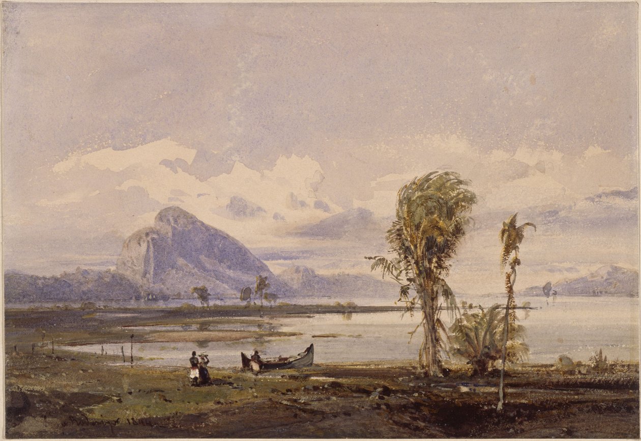 View of the Lagoa Rodrigo de Freitas in Rio de Janeiro by Eduard Hildebrandt