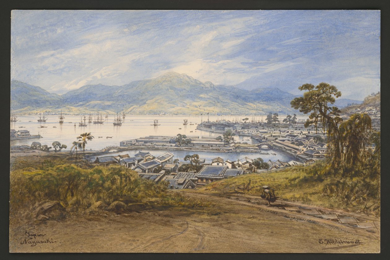 Bay of Nagasaki by Eduard Hildebrandt