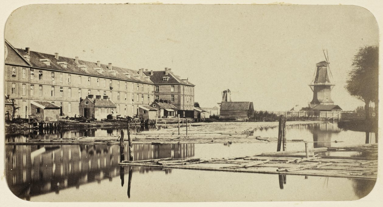 View of the Oranje-Nassau Barracks in Amsterdam Seen from the Garancine Factory by Eduard Isaac Asser