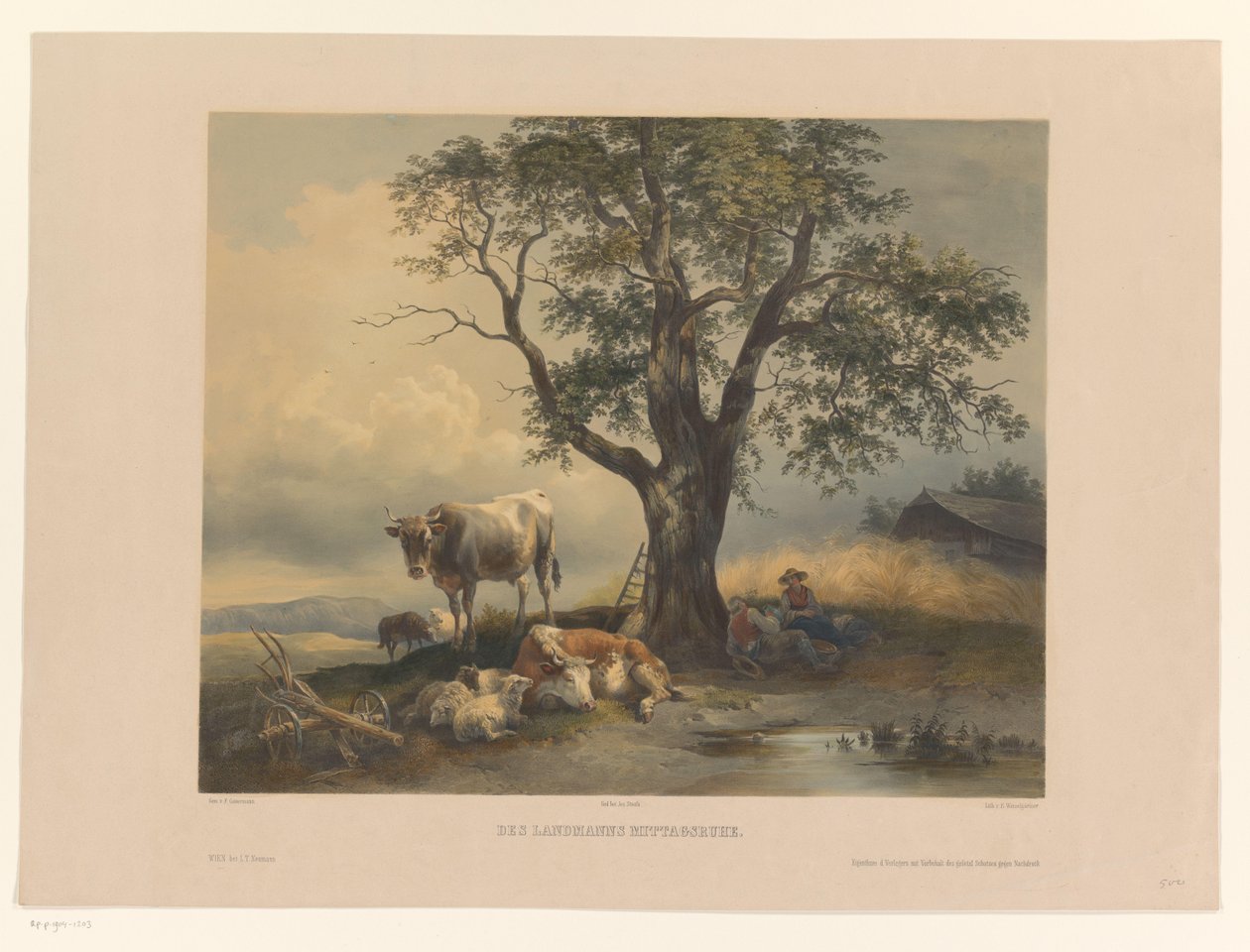 Figures with Cattle Resting in a Landscape, The Farmer