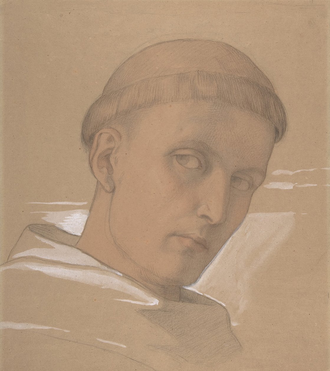 Study of the Head of St. Augustine, for the painting of the Madonna and Child by Eduard von Steinle