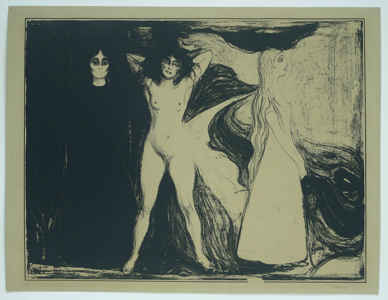 Women in three stages (original title: Woman (sphinx)) by Edvard Munch (signed by artist)