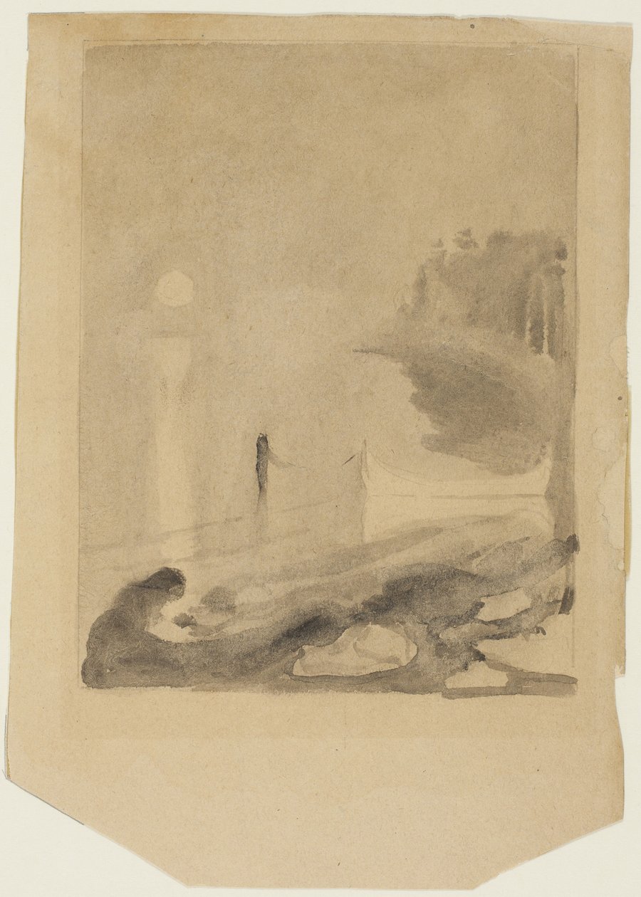 A Boat Tied to a Pier by Edvard Munch