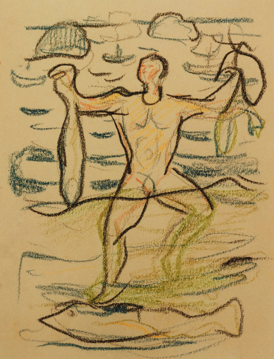 Bather with Fish by Edvard Munch: Premium art reproduction