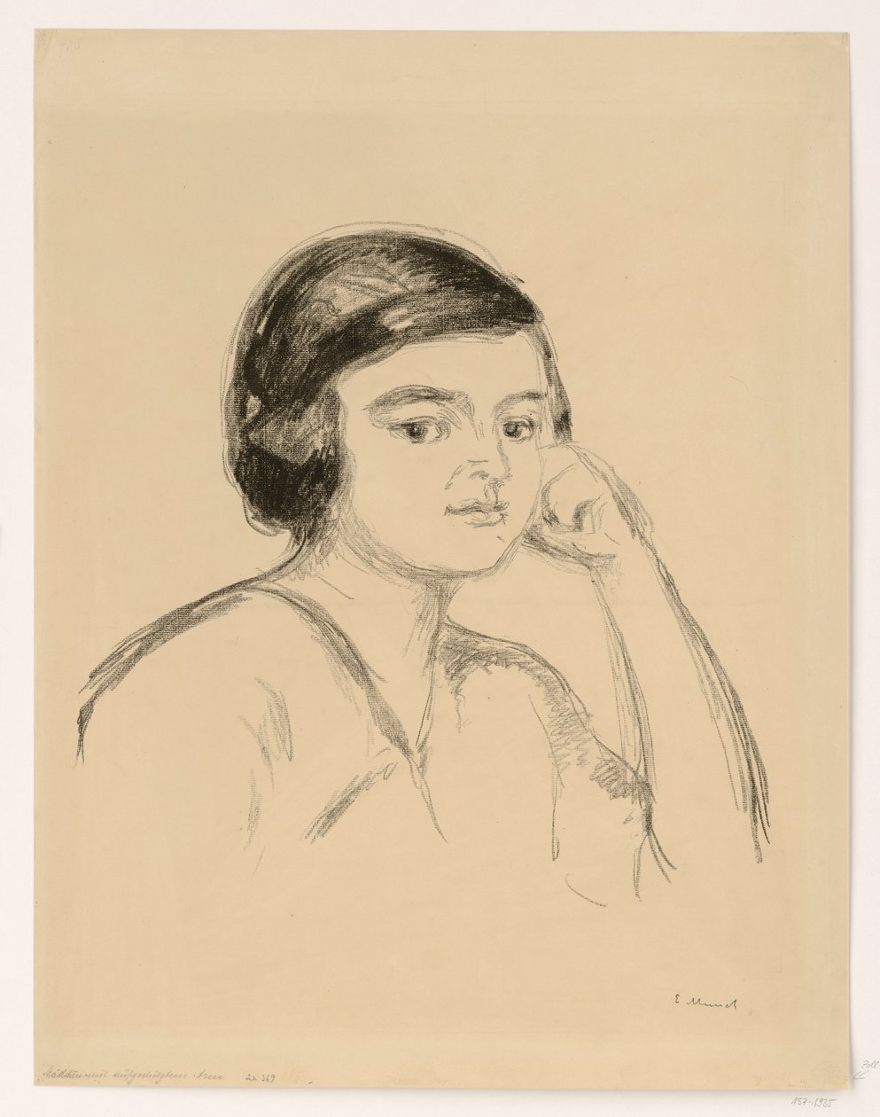 Young Woman (Young Woman with Her Hand on Her Cheek; Girl with Supported Arm) by Edvard Munch