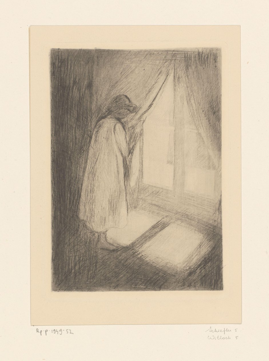 Girl in a Nightgown by a Window by Edvard Munch
