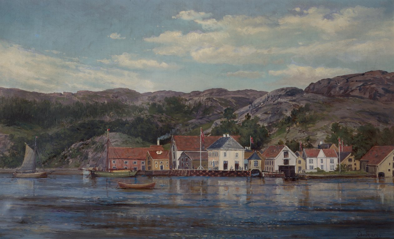 The River in Flekkefjord by Edvard Skari