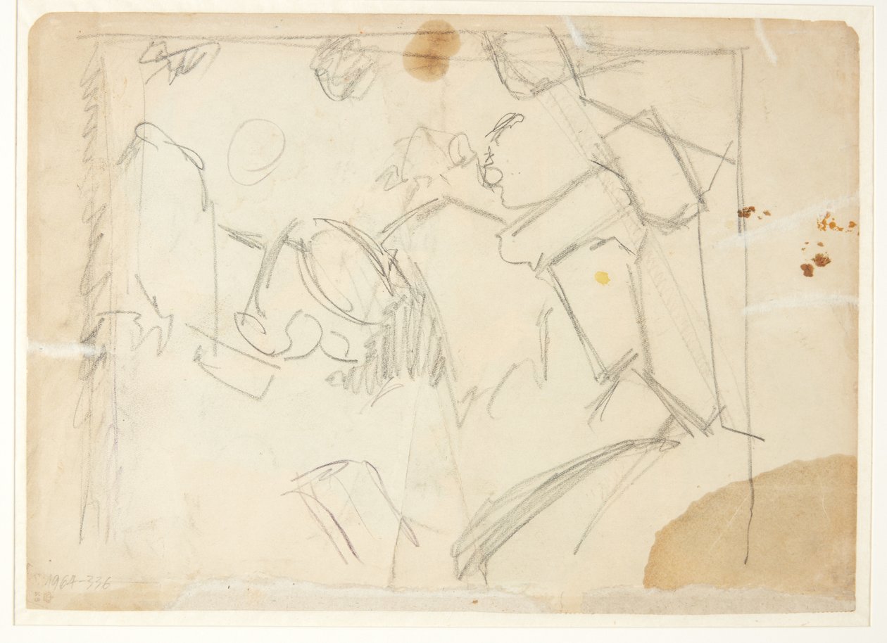 Sketch for a Landscape, Three Dancing Figures Indicated by Edvard Weie