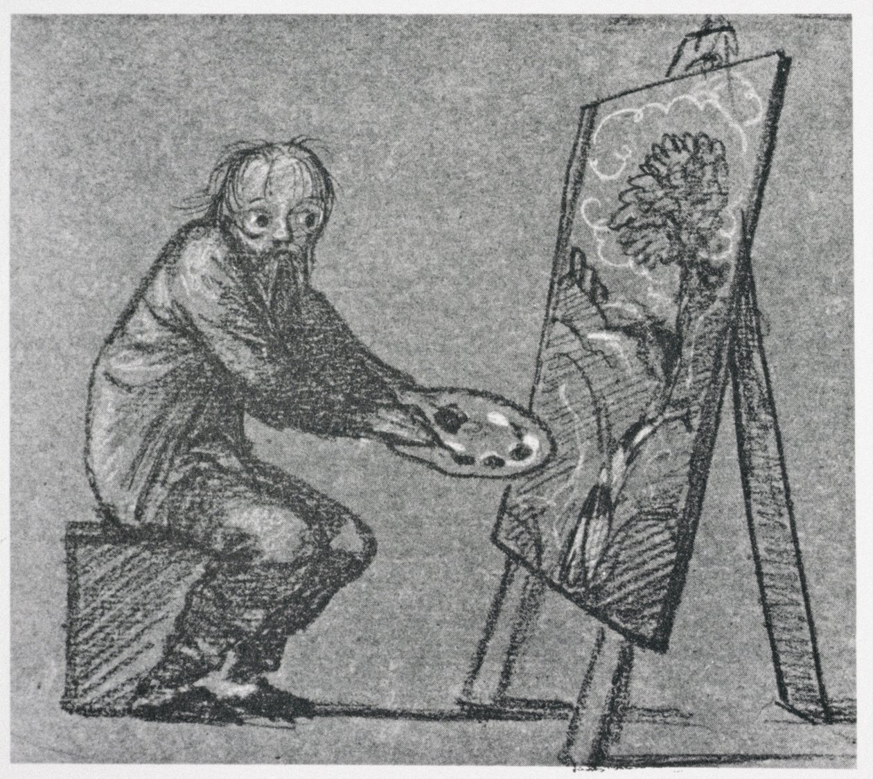 Caricature self portrait by Edward Burne-Jones
